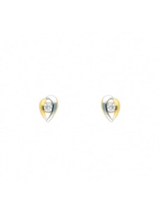 1 Paar  585 Gold Ohrringe / Ohrstecker mit Zirkonia 1001 Diamonds Gold