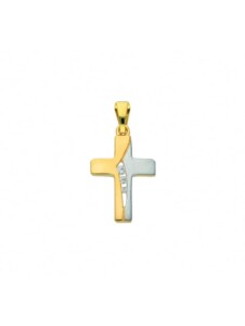 585 Gold Kreuz Anhänger mit Zirkonia – Set mit Halskette 1001 Diamonds Gold