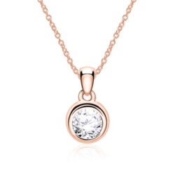 585er Roségold Halskette für Damen mit Diamant