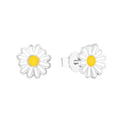 Blumen Ohrstecker für Kinder aus 925er Silber, Emaille