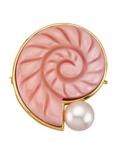 Brosche mit roséfarbener Conch-Perle Diemer Perle Rosé