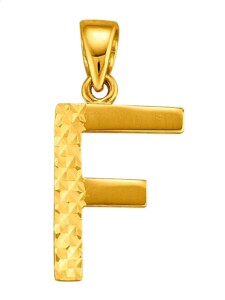 Buchstaben-Anhänger „F“ in Gelbgold 585 Diemer Gold Gelbgoldfarben