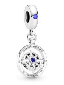 Charm-Anhänger – Drehender Kompass – Pandora Silber