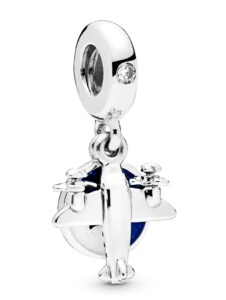 Charm-Anhänger – Propellerflugzeug – Pandora Silber