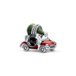 Charm Auto mit Weihnachtsbaum aus 925er Silber