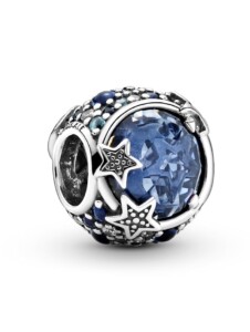 Charm -Blaue funkelnde Sterne- 799209C01 Pandora Silberfarben