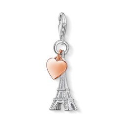 Charm Eiffelturm mit Herz aus 925er Silber