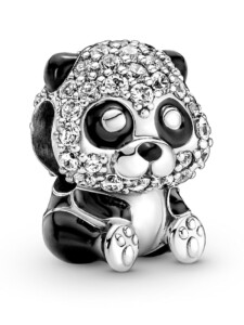 Charm – Funkelnder süßer Panda – Pandora Silber