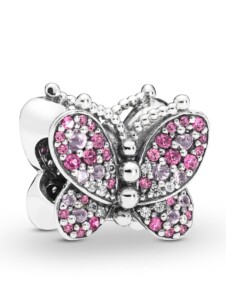 Charm – Rosafarbenes Pavé-Schmetterling – 797882NCCMX Pandora Silber