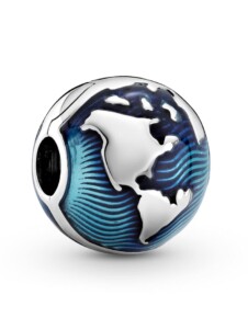 Clip-Charm – Blauer Globus – 799429C01 Pandora Silberfarben