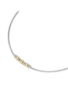 Collier Himbeerkette, Rondelle, Zirkonia Steine, Silber 925 Smart Jewel Silber – vergoldet Bicolor