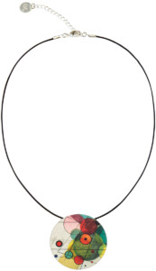 Collier ‚Kreise in einem Kreis‘ mit Lederband – nach Wassily Kandinsky, Schmuck