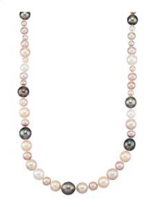 Collier mit Tahiti-Zuchtperlen und Süßwasser-Zuchtperlen Diemer Perle Multicolor