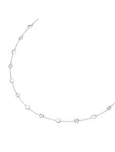 Collier mit Zwischenteilen in glänzend und weiße Zirkonia, Silber 925 Giorgio Martello Weiss
