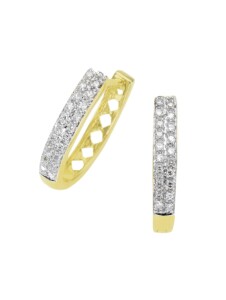 Creolen 585/- Gold Diamant weiß Diamant 1,8cm Glänzend 0,20 Karat 585/- Gold Diamonds by Ellen K. Gelb