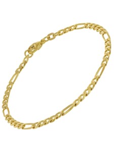 Damen-Armband Gold 585/14K Figaro-Muster Länge 19 cm trendor Goldfarben