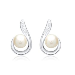 Damen-Ohrringe 585er Weißgold Perlen