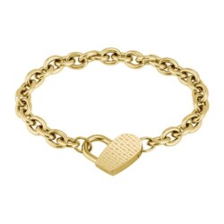 Dinya Armband aus Edelstahl mit Herzverschluss, gold