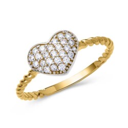 Eleganter Ring 333er Gold mit Herz aus Zirkonia