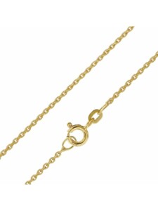 Goldkette für Anhänger 585 Gold 14 Karat Anker-Halskette 1,3 mm trendor Goldfarben