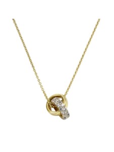 Halskette 375/- Gold Zirkonia weiß 45cm Glänzend Celesta Gelb