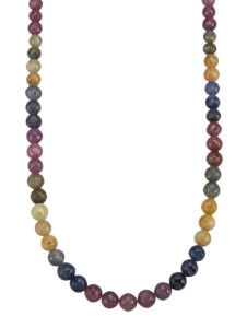 Halskette aus multifarbenen Saphir-Kugeln Diemer Farbstein Multicolor