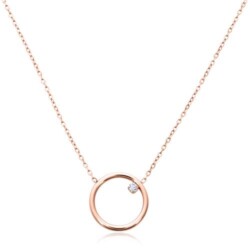Halskette Kreis für Damen aus Edelstahl, rosévergoldet