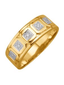 Herrenring mit Diamanten in Gelbgold 585 Diemer Gold Gelbgold