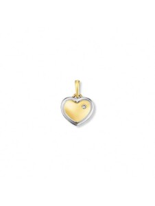 Herz Anhänger Herz aus 585 Gelbgold mit 0,01 ct Diamant One Element Gold
