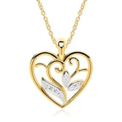 Herzkette aus 14-karätigem Gold mit Diamant