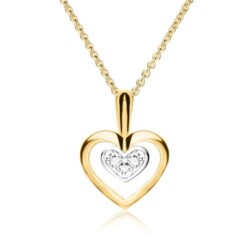 Herzkette für Damen aus 585er Gold mit Diamanten