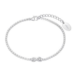 Infinity Armband für Damen aus 925er Silber, Zirkonia