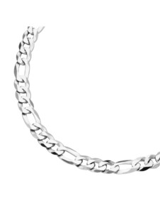 Kette Figarokette 3/1 diamantiert, massiv, Silber 925 Smart Jewel Silber