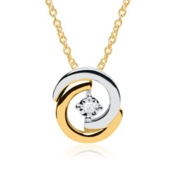 Kette Kreis aus 585er Gold bicolor mit Diamant