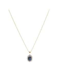 Kette Safir und Diamanten, Gold 585 Luigi Merano Blau