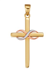 Kreuz-Anhänger – Kreuz – Diemer Gold Tricolor
