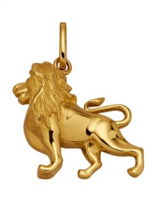 Löwen-Anhänger mit Löwen Motiv Diemer Gold Gelbgoldfarben