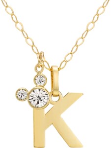 Mädchen-Kinderkette 375er Gelbgold Kristall Disney Jewellery K