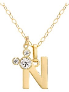 Mädchen-Kinderkette 375er Gelbgold Kristall Disney Jewellery N