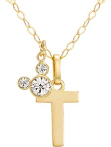 Mädchen-Kinderkette 375er Gelbgold Kristall Disney Jewellery T