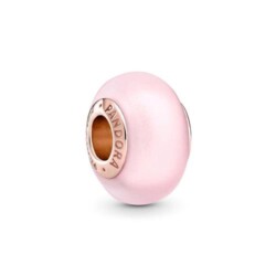 Mattes rosafarbener Murano-Glas Charm