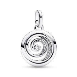 Medaillon Charm Dankbarkeit Spirale aus 925er Silber