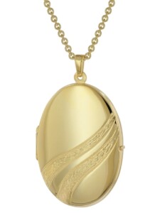 Medaillon mit Damen-Halskette Gold auf Silber 925 trendor Goldfarben
