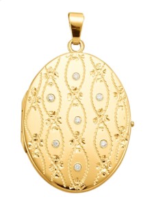 Medaillon mit Diamanten Diemer Gelbgoldfarben