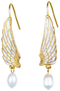Ohrhänger ‚Golden Swan‘ mit Perlen