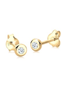 Ohrringe Basic Elegant Klassisch Diamant 585 Gelbgold Elli DIAMONDS Weiß