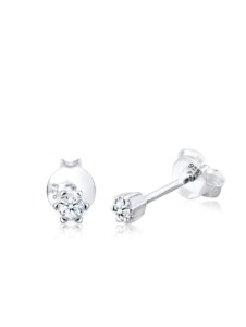 Ohrringe Basic Ohrstecker Diamant 0.12 Ct. 925 Silber Elli DIAMONDS Weiß