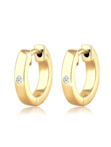Ohrringe Creole Diamant (0.03 Ct) Geschenkidee Silber Elli DIAMONDS Gold