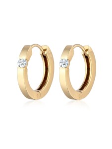Ohrringe Creolen Diamant (0.22 Ct.) Eleganz 925 Silber Elli DIAMONDS Gold