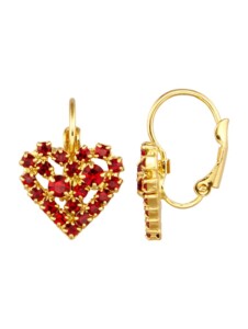 Ohrringe – Herz – mit Kristalle Golden Style Gelbgoldfarben
